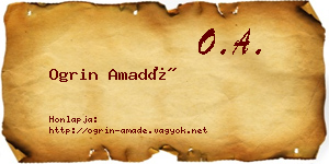 Ogrin Amadé névjegykártya